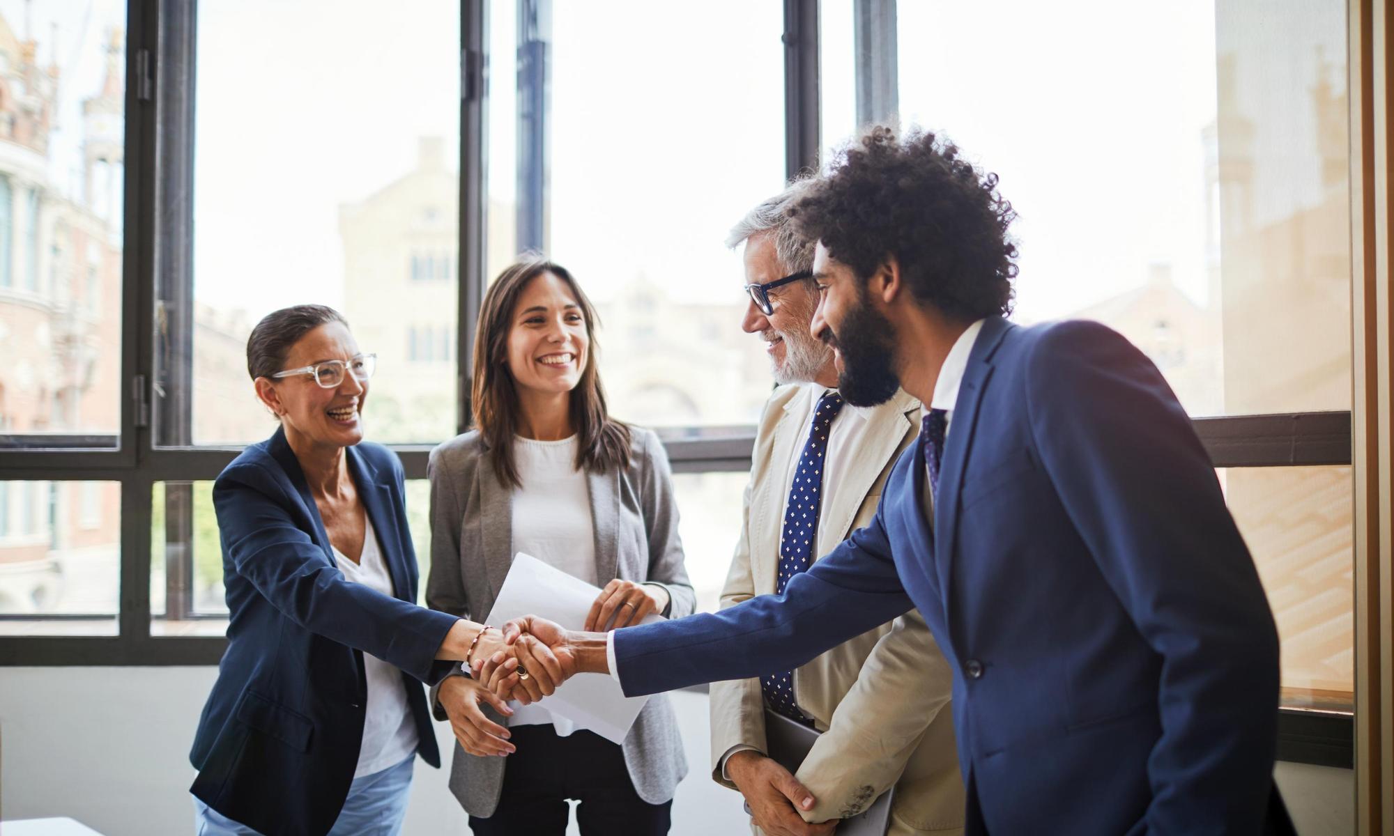 Handshake in business meeting